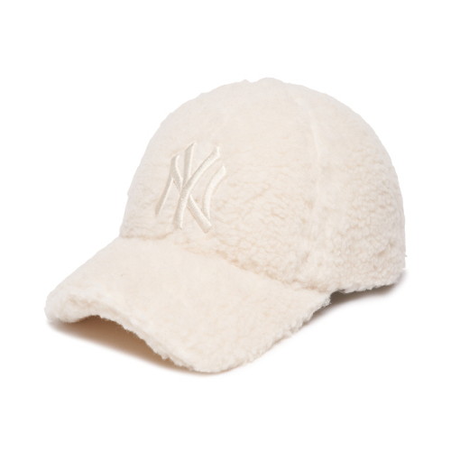 【Brilliant|包邮包税】MLB 羊羔绒 秋冬加厚 棒球帽 乳白色 NY大标 3ACPFDI16-50WHS,价格$26.10
