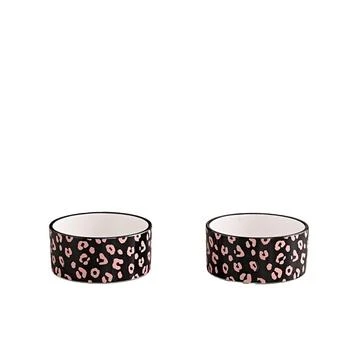 Juicy Couture | Give Me Treats Pet Bowl Leopard 16 oz Ceramic Bowls, Set of 2,商家Macy's,价格¥164