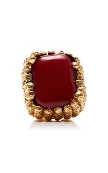 Paola Sighinolfi | Paola Sighinolfi - Bosco 18K Gold-Plated Ring - Red - US 6 - Moda Operandi - Gifts For Her,商家Fashion US,价格¥2241