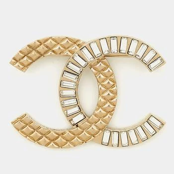 [二手��商品] Chanel | Chanel CC Crystals Gold Tone Brooch,商家The Luxury Closet,价格¥4701