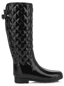 Hunter Refined Gloss Tall Quilted Rubber Rain Boots