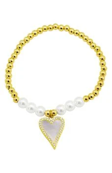 ADORNIA | Crystal, Mother of Pearl & Imitation Pearl Beaded Bracelet,商家Nordstrom Rack,价格¥168