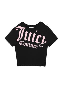 Juicy Couture | KIDS Black logo cotton-blend T-shirt (3-7 years)商品图片,