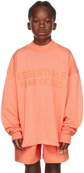 Essentials | Kids Pink Logo Long Sleeve T-Shirt商品图片,