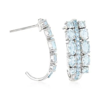 Ross-Simons | Ross-Simons Aquamarine and . Swiss Blue Topaz Earrings in Sterling Silver,商家Premium Outlets,价格¥981