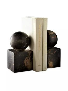 Marble Crafter | Apollo Marble Ball On Cube Bookends,商家Saks Fifth Avenue,价格¥1549