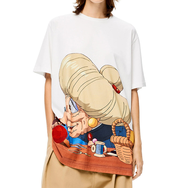 Loewe | 【预售3-7天】LOEWE/罗意威 22年春夏新款 Spirited Away千与千寻联名系列 男女同款多色拼接纯棉3D刺绣和饰珠的Zeniba印花短袖T恤S928Y22J05-9990商品图片,7.9折×额外9.5折, 包邮包税, 额外九五折