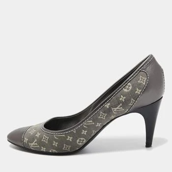 [二手商品] Louis Vuitton | Louis Vuitton Grey Monogram Idylle Canvas and Leather Cap Toe Pumps Size 37.5 