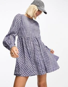 Daisy Street | Daisy Street mini smock dress in blue check 独家减免邮费