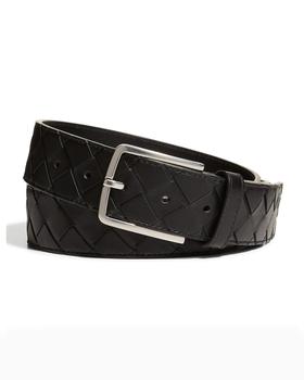 Bottega Veneta | Men's Cintura Intrecciato Leather Belt商品图片,