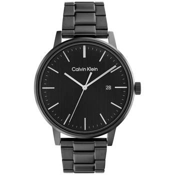 Calvin Klein | Black Stainless Steel Bracelet Watch 43mm,商家Macy's,价格¥1304