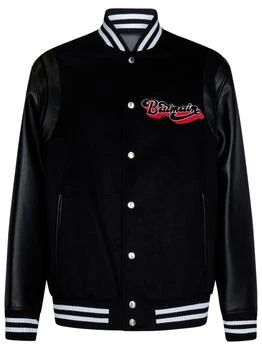 Balmain | Black  Bomber Jacket In Wool And Leather,商家Italist,价格¥10676