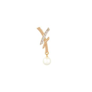 商品Faux pearl criss cross brooch图片