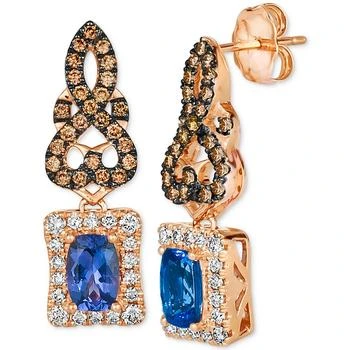 Le Vian | Blueberry Tanzanite (1 ct. t.w.) & Diamond (3/4 ct. t.w.) Scrollwork Drop Earrings in 14k Rose Gold,商家Macy's,价格¥32714