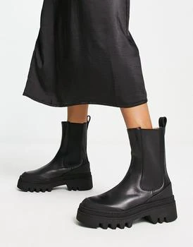推荐& Other Stories leather chunky sole boots in black商品