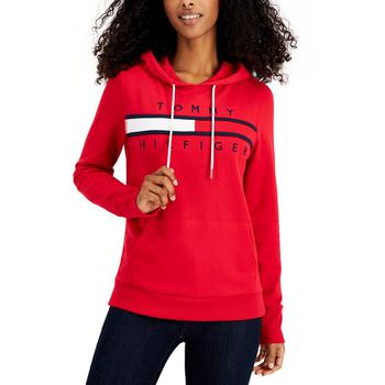 商品Tommy Hilfiger | Women's Long Sleeve Front Pocket Logo Sweatshirt,商家Macy's,价格¥254图片