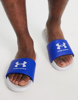 Under Armour | Under Armour Ansa Fix sliders in grey and blue商品图片,