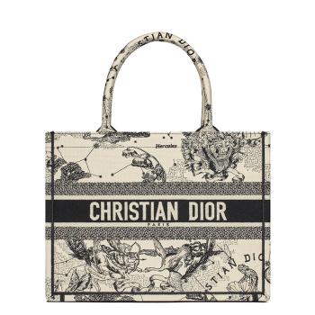 迪奥手提包, Dior | 【预售3-7天】DIOR/迪奥 21秋冬 BOOK系列 女士小号奶白色Zodiac图案刺绣织物单肩手提托特包M1296ZRHZ_M941商品图片 7.9折, 包邮包税