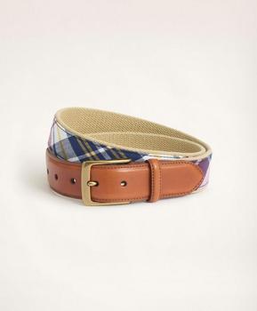 Brooks Brothers | Madras Leather Tab Webbed Belt商品图片,