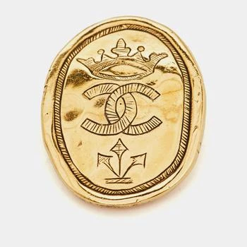 [二手商品] Chanel | Chanel CC Crown Motif Gold Tone Pin Brooch,商家The Luxury Closet,价格¥3983