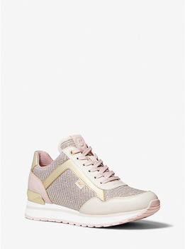 Maddy Leather and Glitter Chain-Mesh Trainer product img