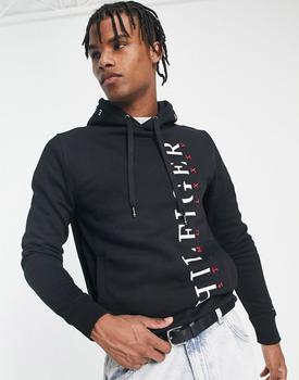 推荐Tommy Hilfiger hoodie in black with vertical print商品
