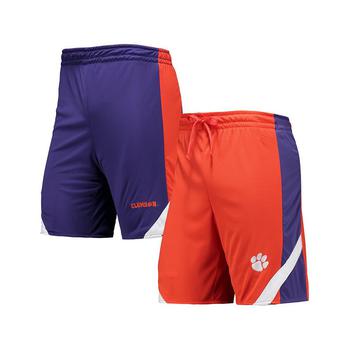 推荐Men's Orange and Purple Clemson Tigers Am I Wrong Reversible Shorts商品
