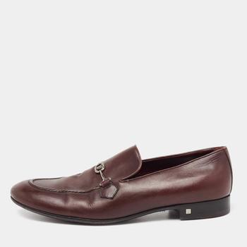 lv男鞋, [二手商品] Louis Vuitton | Louis Vuitton Dark Brown Leather Slip On Loafers Size 42.5商品图片 满1件减$100, 满减