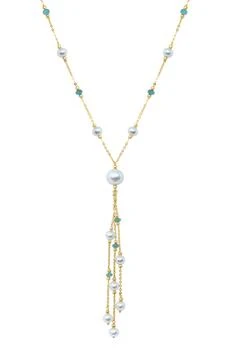 Effy | Emerald & Freshwater Pearl Station Y-Necklace,商家Nordstrom Rack,价格¥6891