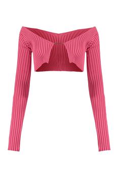 商品Jacquemus | Jacquemus Ribbed Knit Cropped Cardigan,商家Cettire,价格¥1017图片