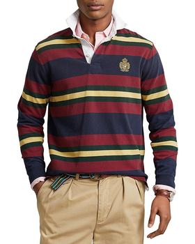 Cotton Stripe Crest Embroidered Classic Fit Rugby Shirt product img