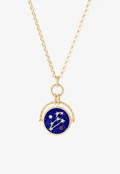 Falamank | Written In The Stars Collection Double Sided Spin Pendant Necklace in 18-karat Yellow Gold with White Diamonds,商家Thahab,价格¥33479