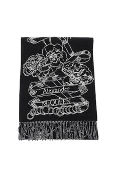 推荐Alexander mcqueen wool reversibile scarf商品