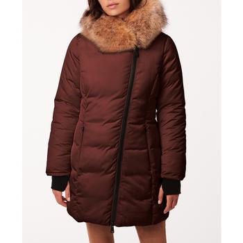 推荐Women's Asymmetrical Zip Faux-Fur Trim Hooded Puffer Coat商品