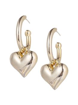 商品Luxe Collection Cindy 24K Gold Plated Mini Heart Earrings,商家Saks OFF 5TH,价格¥154图片