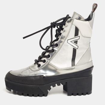 lv长筒靴, [二手商品] Louis Vuitton | Louis Vuitton Silver Leather Spaceship Laureate Platform Desert Boots Size 37商品图片 8.1折, 满1件减$100, 满减