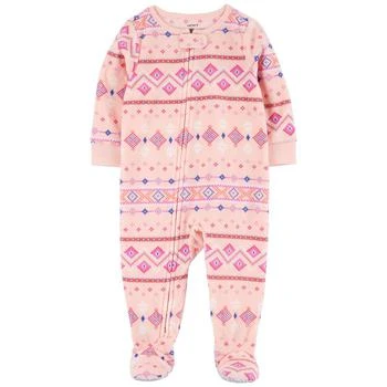 Carter's | Baby Girls Fleece Fair Isle One Piece Pajamas 