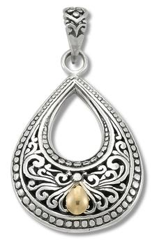 商品SAMUEL B. | 18K Gold & Sterling Silver Open Teardrop Pendant,商家Nordstrom Rack,价格¥487图片
