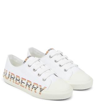 Burberry | Logo cotton gabardine sneakers商品图片,