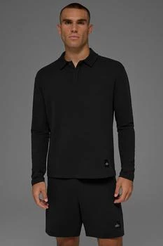 Alo | Double Take Long Sleeve Polo - Black,商家Alo yoga,价格¥727