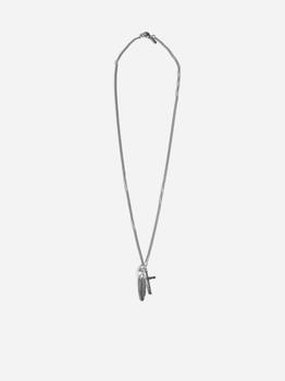 商品Cross + Feather silver necklace图片