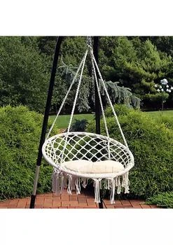 Sunnydaze Decor | Cotton Rope Macrame Hammock Chair with Tassels/Cushion - Cream,商家Belk,价格¥724