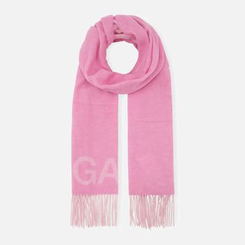 推荐Ganni Fringed Logo Wool Scarf商品