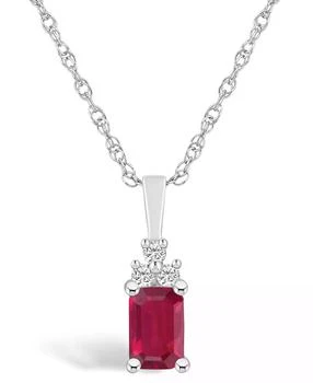 Macy's | Ruby (3/4 Ct. t.w.) and Diamond Accent Pendant Necklace,商家Macy's,价格¥8482