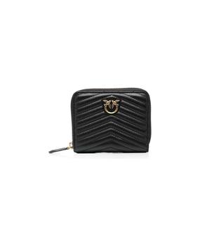 pinko邮差包手提包, PINKO | Black Taylor Zip Around Wallet In Quilte Leather Pinko Woman商品图片 8.4折