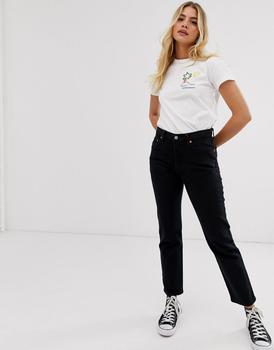 levis直邮, Levi's | Levi's 501 high rise straight leg crop jeans in black商品图片 