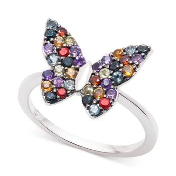 Macy's | Multi-Gemstone Butterfly Statement Ring (7/8 ct. t.w.) in Sterling Silver,商家Macy's,价格¥2298