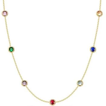 Liv Oliver | 18k Gold Multi Color Station Necklace,商家Premium Outlets,价格¥1499