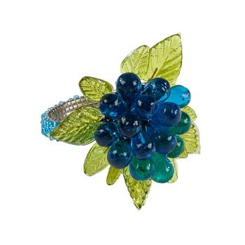 商品Saro Lifestyle | Flower and Leaves Design Beaded Napkin Ring, Set of 4,商家Macy's,价格¥183图片