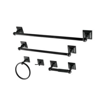 商品Serano 5-Pc. Bathroom Accessory Set in Black图片